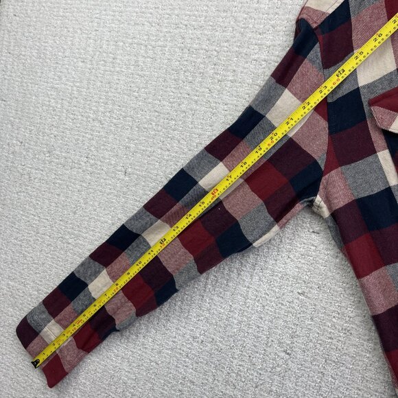 Lindbergh Shirt Mens L Red Flannel Plaid Long Sleeve Western Outdoors Button Up - Picture 8 of 12